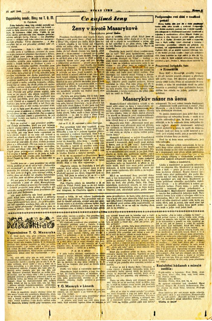 Noviny Stráž lidu 15 septembra 1946